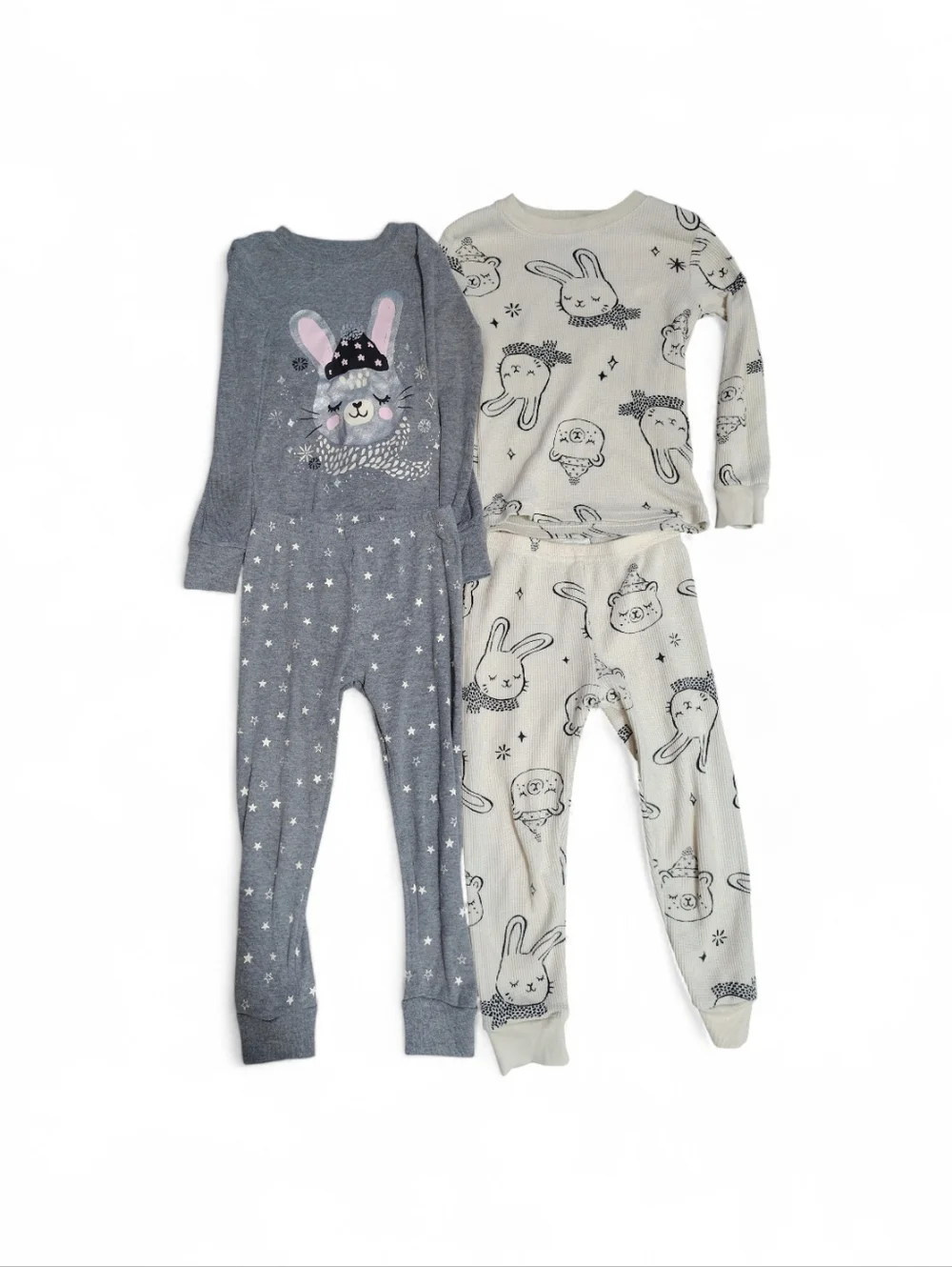 Carter’s Toddler Girls Pajama Set Lot 3T Long Sleeve Bunny Print Sleepwear 2 Set